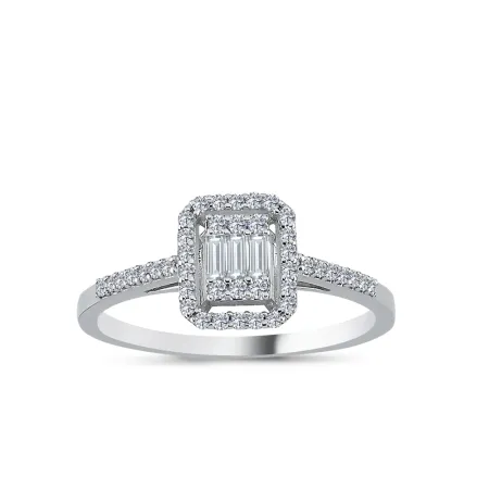 0.39 Karat Pırlanta Klasik Baget Yüzük