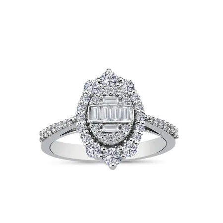 0.75 Karat Pırlanta Oval Tasarım Baget Yüzük