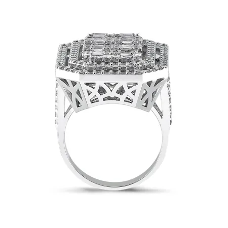 1.96 Karat Pırlanta Mega Baget Yüzük