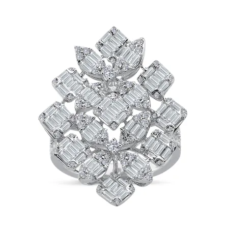 1.79 Karat Pırlanta Özel Tasarım Mega Baget Yüzük