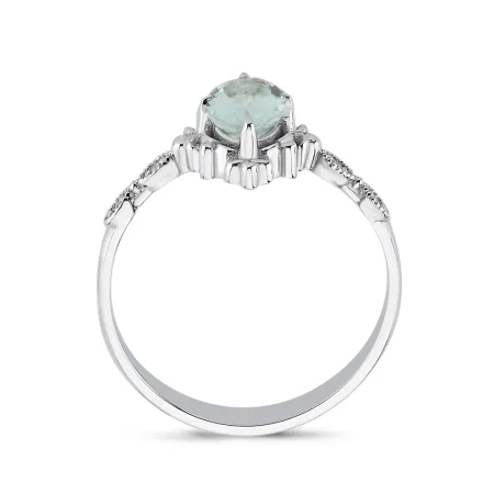 0.64 Karat Pırlanta Aqua Marine Yüzük