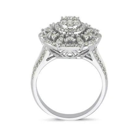 1.06 Karat Pırlanta Oval Tasarım Baget Yüzük