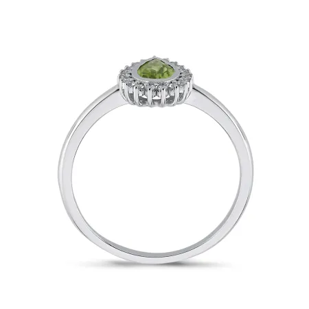 0.20 Karat Pırlanta Peridot Yüzük