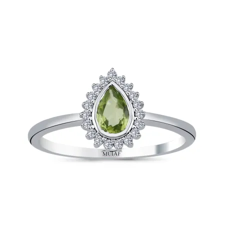 0.20 Karat Pırlanta Peridot Yüzük